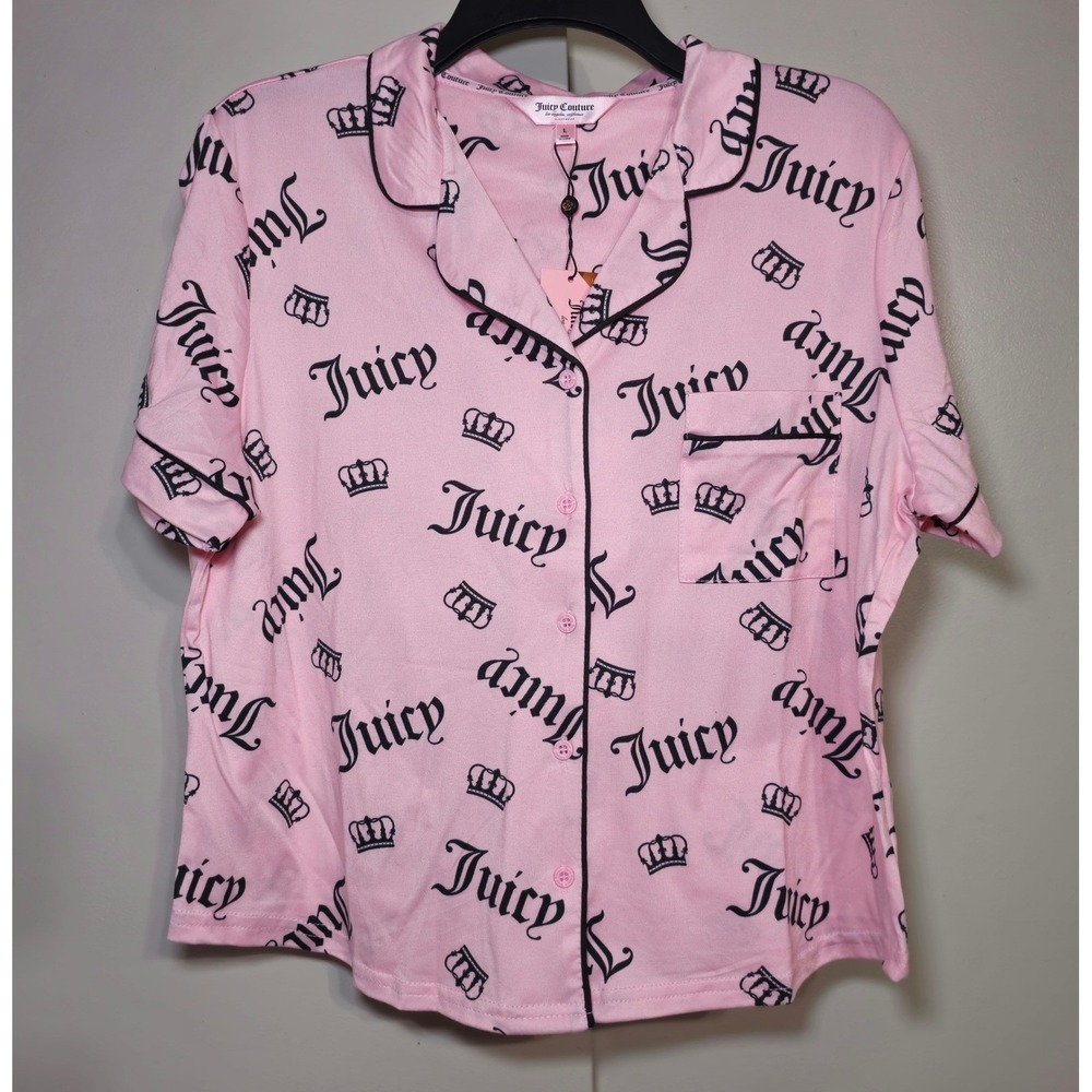 Pink Pajamas Juicy Couture Pajama Sleepwear Short Loungewear Size L NWT - Picture 3 of 10